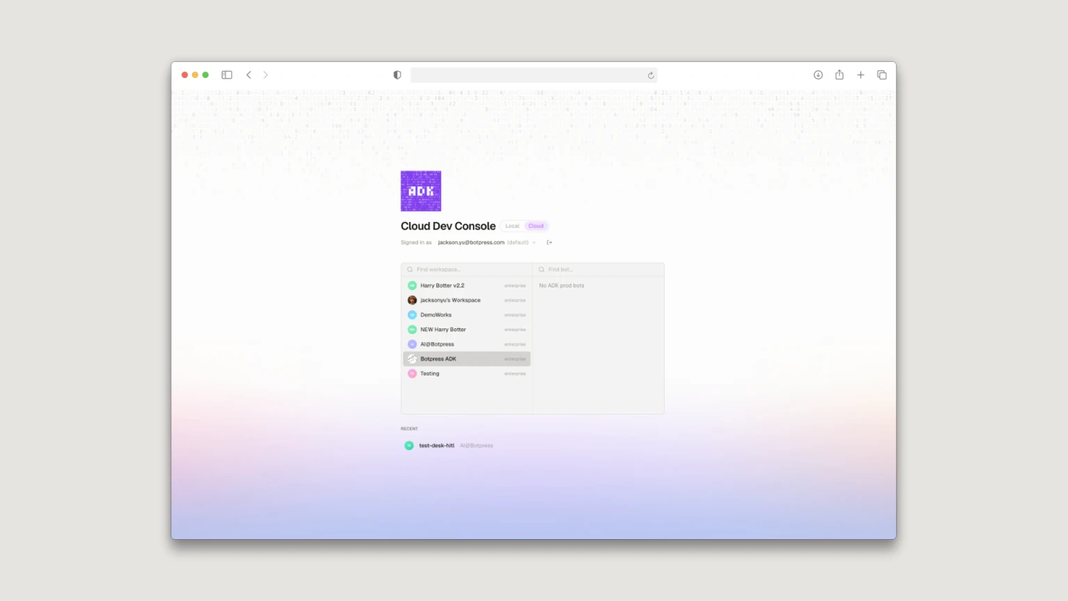 Cloud Mode in the Dev Console